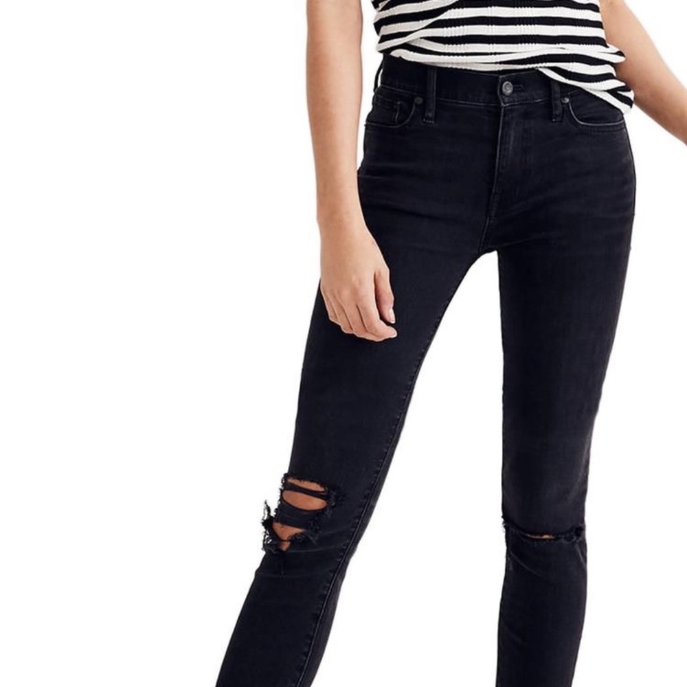 Madewell 9” High Riser Distressed Skinny Jeans